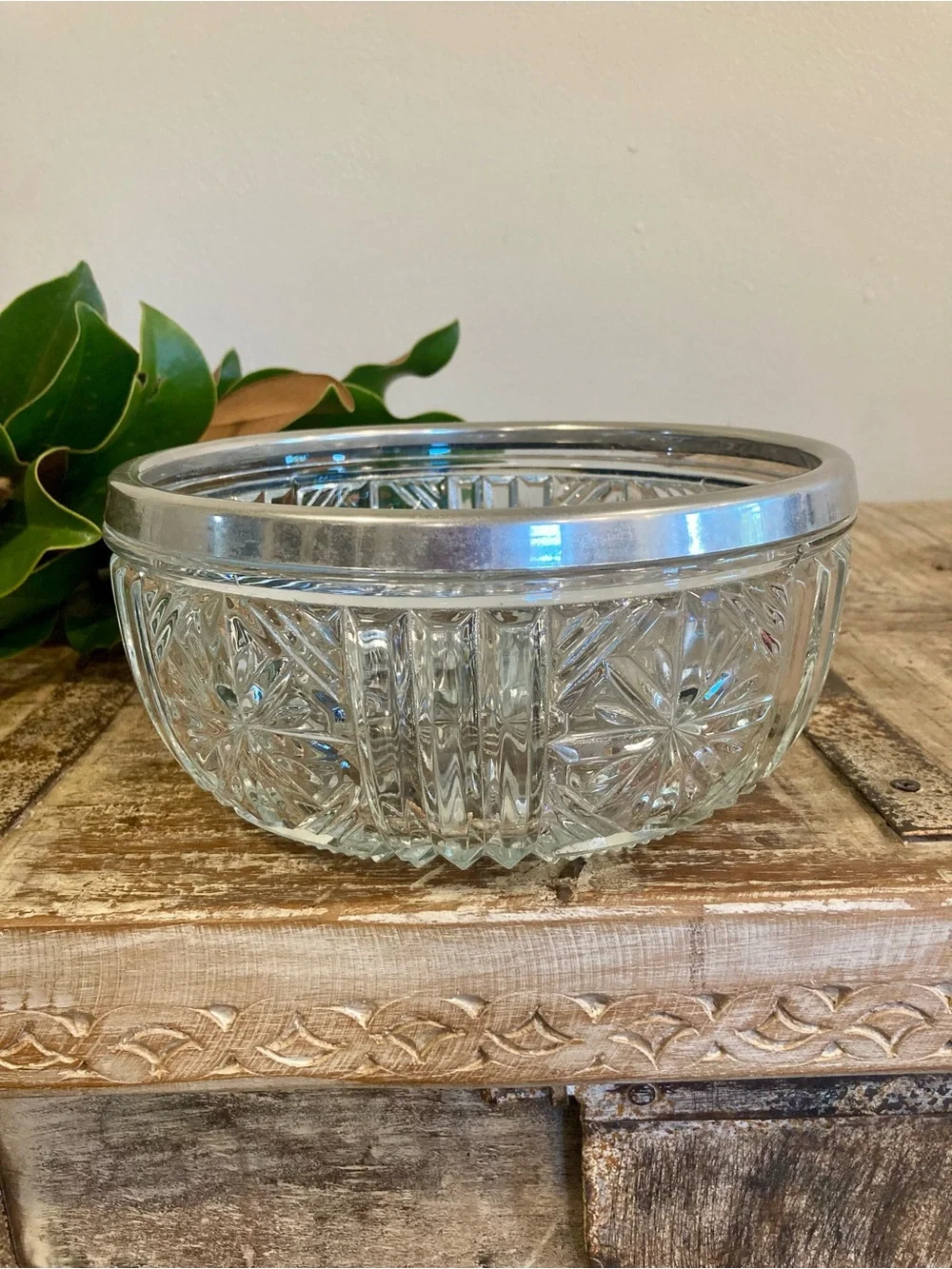 Vintage glass serving